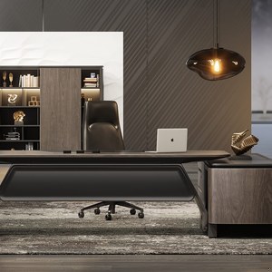 Стол руководителя на опорной левой тумбе с электроприводом