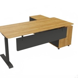 Стол руководителя на опорной левой тумбе, регулируемый по высоте
