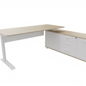 Стол руководителя на опорной правой тумбе, регулируемый по высоте