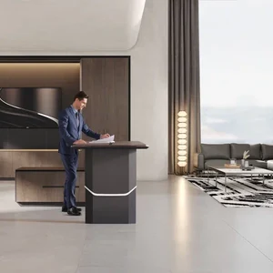 Стол руководителя на опорной левой тумбе с элетроприводом